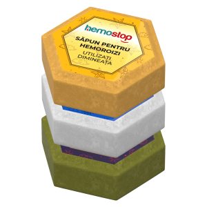 Pachet de sapunuri pentru hemoroizi, HemoStop® pentru dimineata, zi si noapte, 3x100g