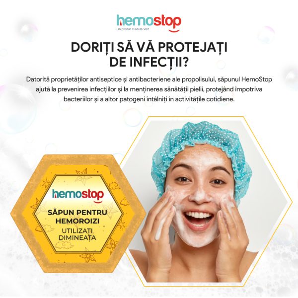 Sapun pentru hemoroizi, HemoStop® pentru dimineata, cu efect calmant, antiinflamator, cicatrizant, 100g - Image 10